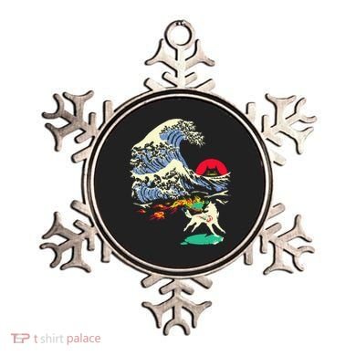 Okami Amaterasu Sun God Wolf The Great Wave Video Game Ornament