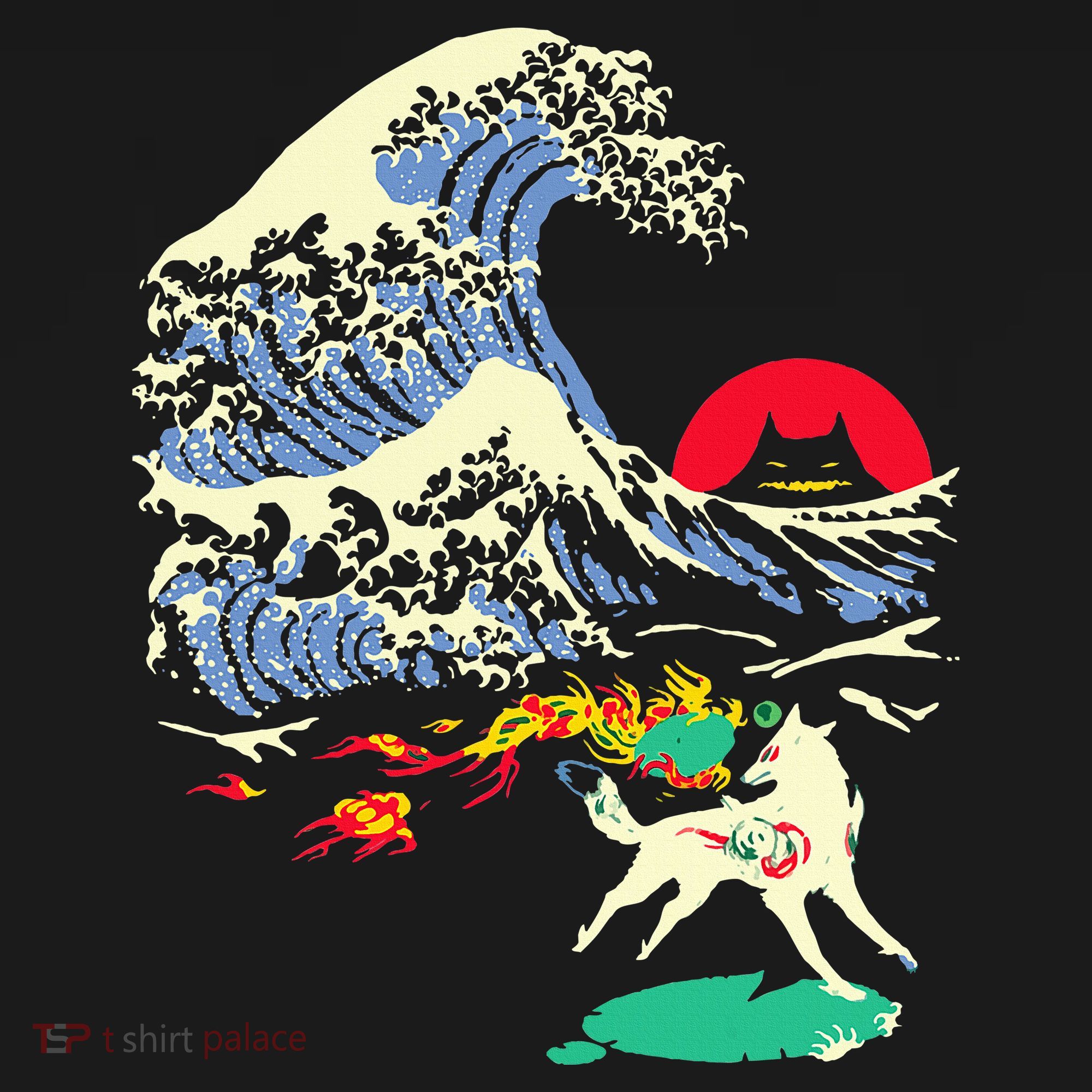 Okami Amaterasu Sun God Wolf The Great Wave Video Game Ornament