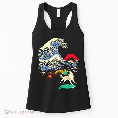 Okami Amaterasu Sun God Wolf The Great Wave Video Game Women's Tank Top