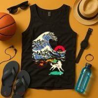 Okami Amaterasu Sun God Wolf The Great Wave Video Game Tank Top thumb 4