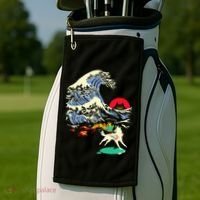 Okami Amaterasu Sun God Wolf The Great Wave Video Game Golf Towel thumb 2
