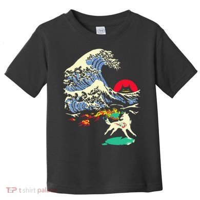 Okami Amaterasu Sun God Wolf The Great Wave Video Game Toddler T-Shirt