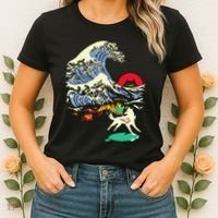 Okami Amaterasu Sun God Wolf The Great Wave Video Game Women's T-Shirt thumb 2