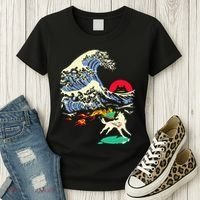 Okami Amaterasu Sun God Wolf The Great Wave Video Game Women's T-Shirt thumb 3