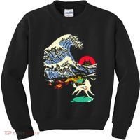 Okami Amaterasu Sun God Wolf The Great Wave Video Game Kids Sweatshirt thumb 0