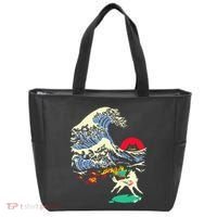 Okami Amaterasu Sun God Wolf The Great Wave Video Game Tote Bag thumb 0