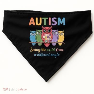 Owl Autism Seeing World Different Angle Awareness  Mom USA-Made Doggie Bandana