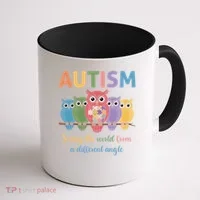 Owl Autism Seeing World Different Angle Awareness  Mom Coffee Mug thumb 1