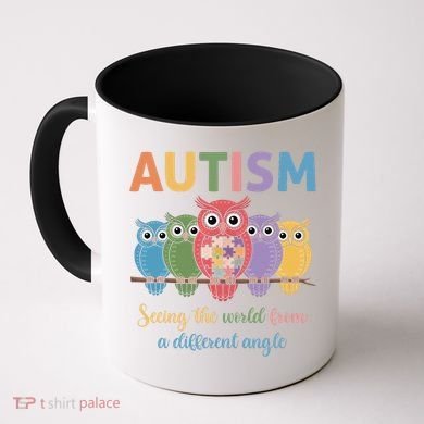 Owl Autism Seeing World Different Angle Awareness  Mom Coffee Mug