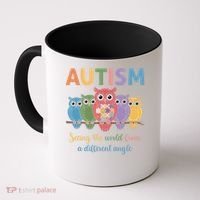 Owl Autism Seeing World Different Angle Awareness  Mom Coffee Mug thumb 0