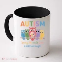 Owl Autism Seeing World Different Angle Awareness  Mom Coffee Mug thumb 0