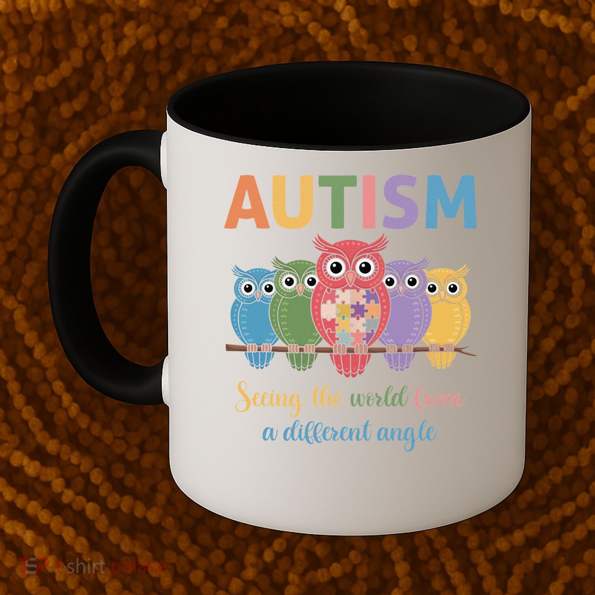 Owl Autism Seeing World Different Angle Awareness  Mom Coffee Mug