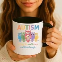 Owl Autism Seeing World Different Angle Awareness  Mom Coffee Mug thumb 3