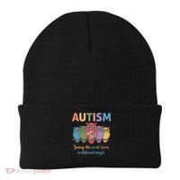 Owl Autism Seeing World Different Angle Awareness  Mom Beanie thumb 0