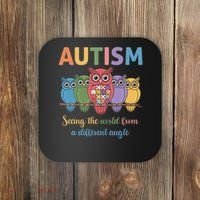 Owl Autism Seeing World Different Angle Awareness  Mom Coaster thumb 0