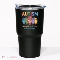 Owl Autism Seeing World Different Angle Awareness  Mom Tumbler thumb 0