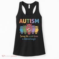 Owl Autism Seeing World Different Angle Awareness  Mom Women's Tank Top thumb 0