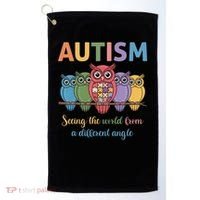 Owl Autism Seeing World Different Angle Awareness  Mom Golf Towel thumb 0