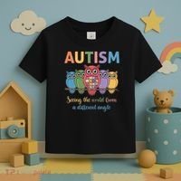 Owl Autism Seeing World Different Angle Awareness  Mom Toddler T-Shirt thumb 3
