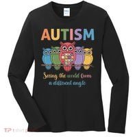 Owl Autism Seeing World Different Angle Awareness  Mom Women's Long Sleeve Shirt thumb 0