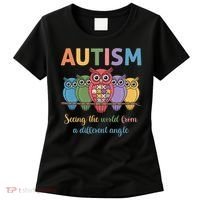 Owl Autism Seeing World Different Angle Awareness  Mom Women's T-Shirt thumb 0