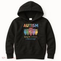Owl Autism Seeing World Different Angle Awareness  Mom Kids Hoodie thumb 0