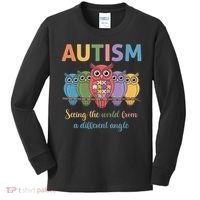 Owl Autism Seeing World Different Angle Awareness  Mom Kids Long Sleeve Shirt thumb 0