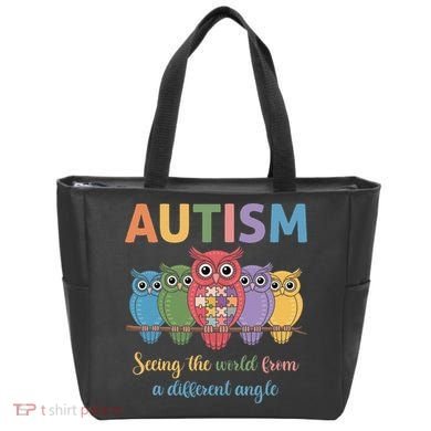 Owl Autism Seeing World Different Angle Awareness  Mom Tote Bag