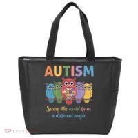 Owl Autism Seeing World Different Angle Awareness  Mom Tote Bag thumb 0