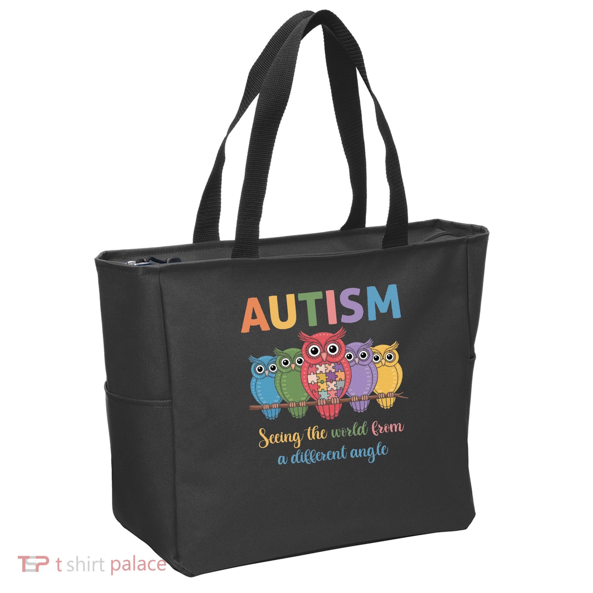 Owl Autism Seeing World Different Angle Awareness  Mom Tote Bag