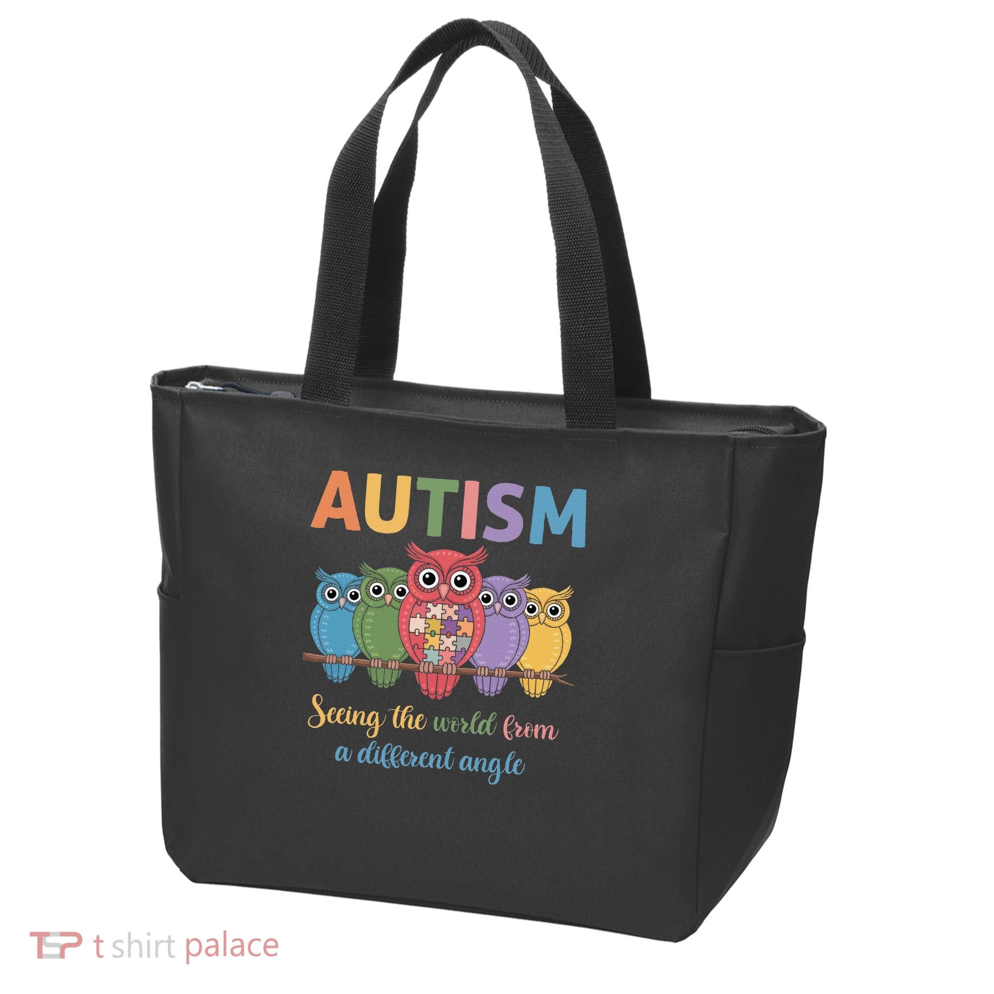 Owl Autism Seeing World Different Angle Awareness  Mom Tote Bag