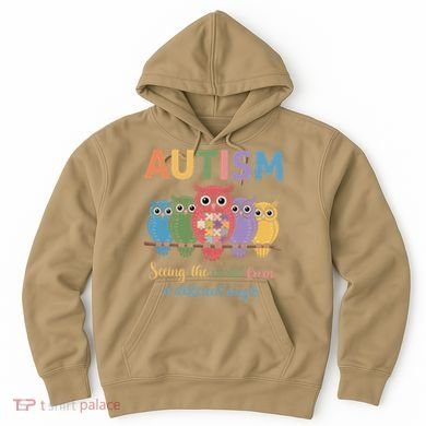 Owl Autism Seeing World Different Angle Awareness  Mom Hoodie