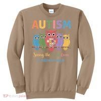 Owl Autism Seeing World Different Angle Awareness  Mom Sweatshirt thumb 0