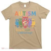 Owl Autism Seeing World Different Angle Awareness  Mom T-Shirt thumb 0