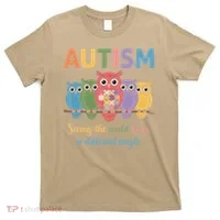Owl Autism Seeing World Different Angle Awareness  Mom T-Shirt thumb 0