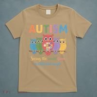 Owl Autism Seeing World Different Angle Awareness  Mom T-Shirt thumb 5