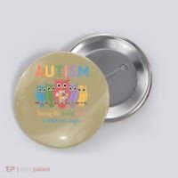 Owl Autism Seeing World Different Angle Awareness  Mom Button thumb 0