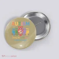 Owl Autism Seeing World Different Angle Awareness  Mom Button thumb 0