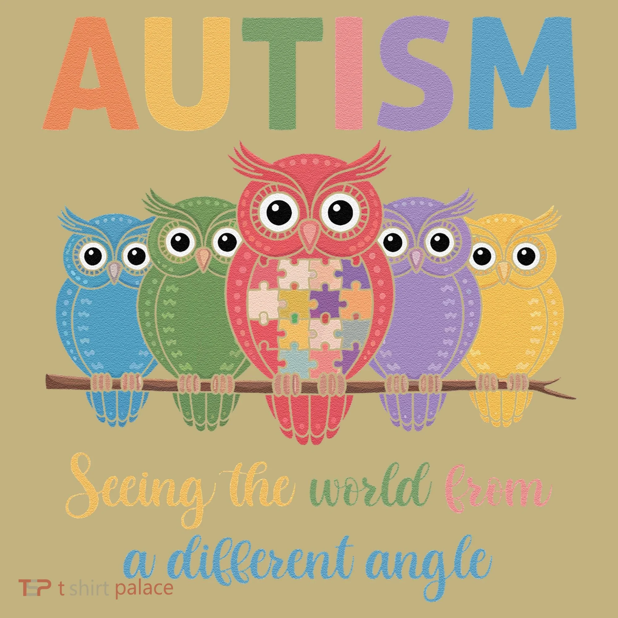 Owl Autism Seeing World Different Angle Awareness  Mom Button