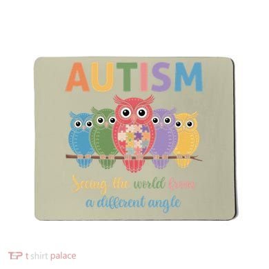 Owl Autism Seeing World Different Angle Awareness  Mom Mousepad