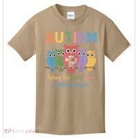 Owl Autism Seeing World Different Angle Awareness  Mom Kids T-Shirt thumb 0