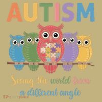 Owl Autism Seeing World Different Angle Awareness  Mom Kids T-Shirt thumb 2