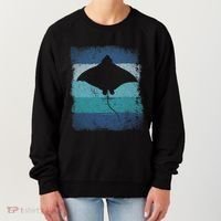 Ocean Animal Scuba Diving Stingray Retro Manta Ray Women's Sweatshirt thumb 0