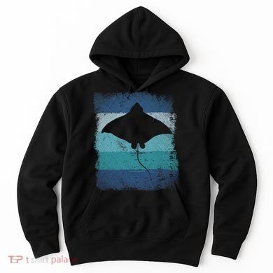 Ocean Animal Scuba Diving Stingray Retro Manta Ray Hoodie
