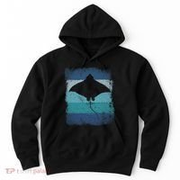 Ocean Animal Scuba Diving Stingray Retro Manta Ray Hoodie thumb 0