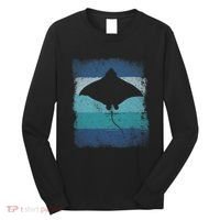 Ocean Animal Scuba Diving Stingray Retro Manta Ray Long Sleeve Shirt thumb 0