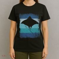 Ocean Animal Scuba Diving Stingray Retro Manta Ray T-Shirt thumb 4