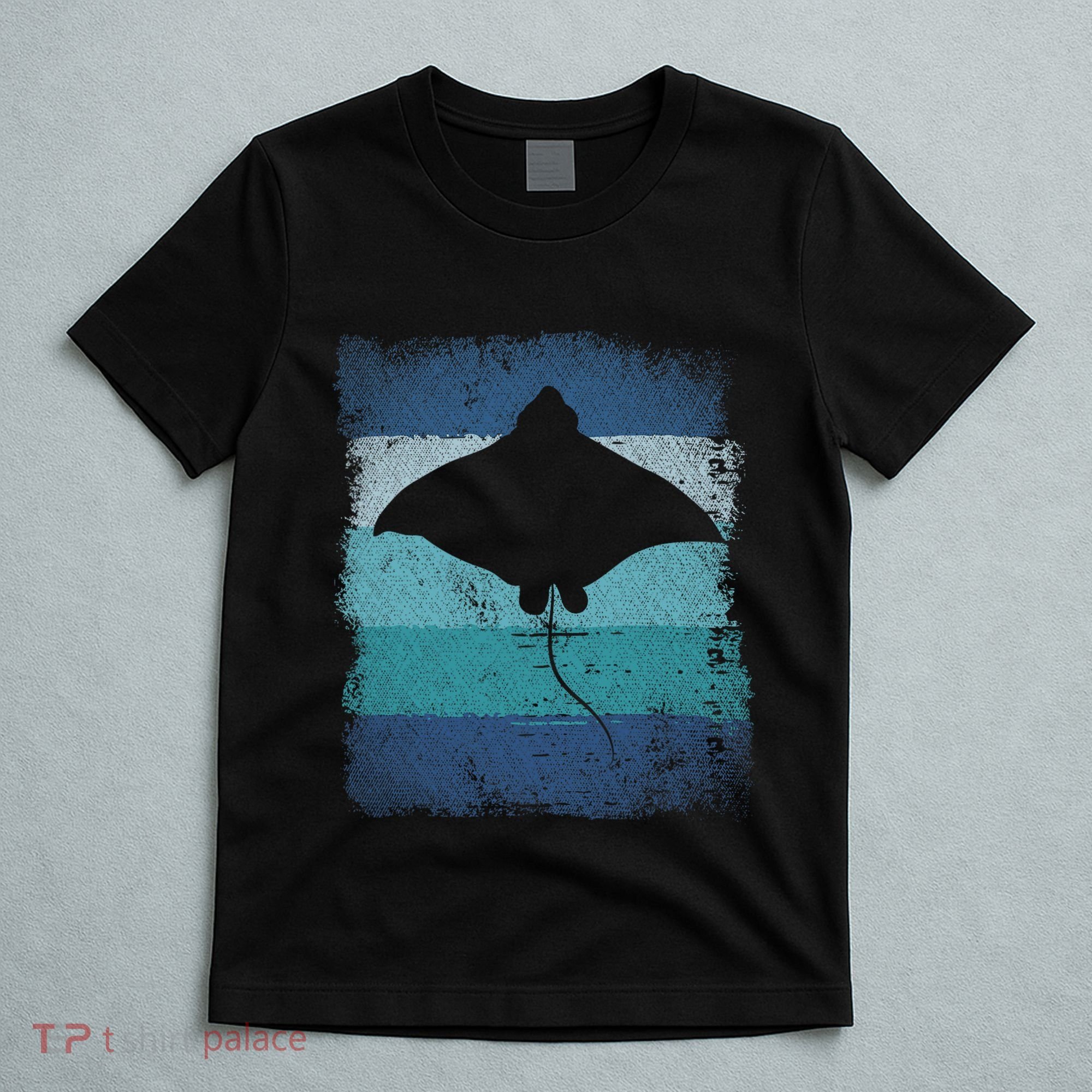 Ocean Animal Scuba Diving Stingray Retro Manta Ray T-Shirt