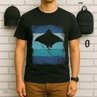 Ocean Animal Scuba Diving Stingray Retro Manta Ray T-Shirt thumb 6