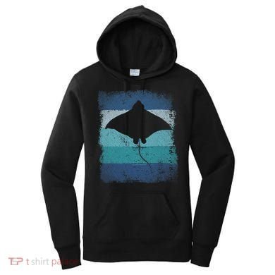 Ocean Animal Scuba Diving Stingray Retro Manta Ray Women's Hoodie